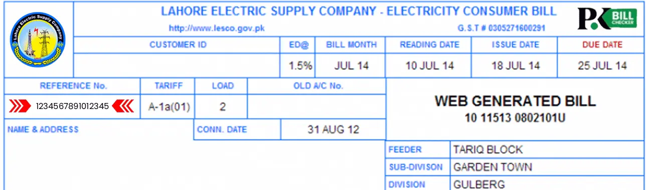 Check LESCO Online Bill with Reference Number