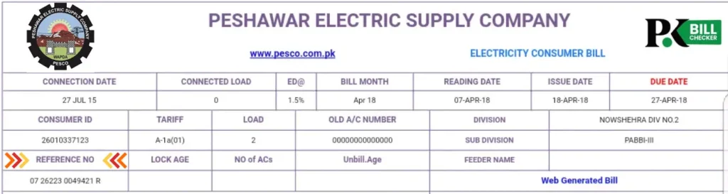 Pesco Bill Reference number